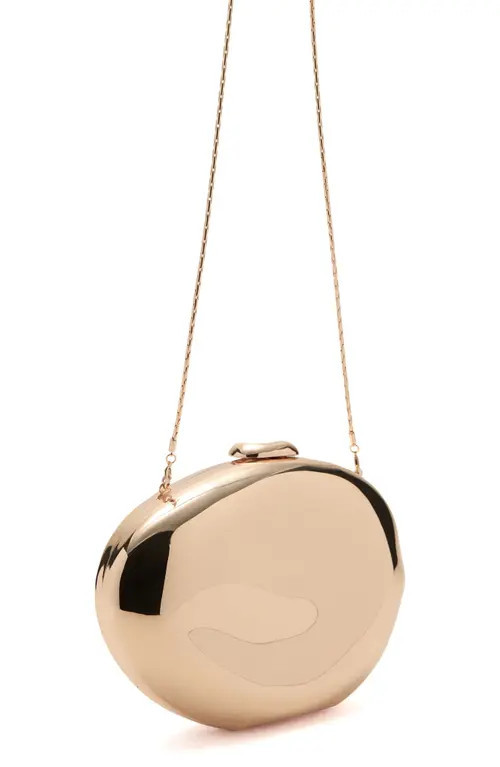 MANGO Metallic Oval Clutch in Gold at Nordstrom | Nordstrom