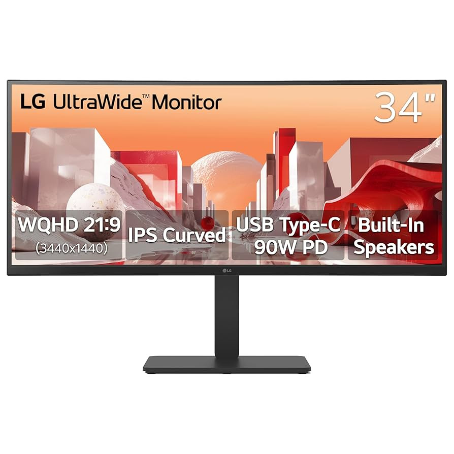 LG 34U65ZA-B UltraWide 34-Inch 3800R Curved Monitor QHD (3440 x 1440) IPS, Built-in Power, 3800R,... | Amazon (US)