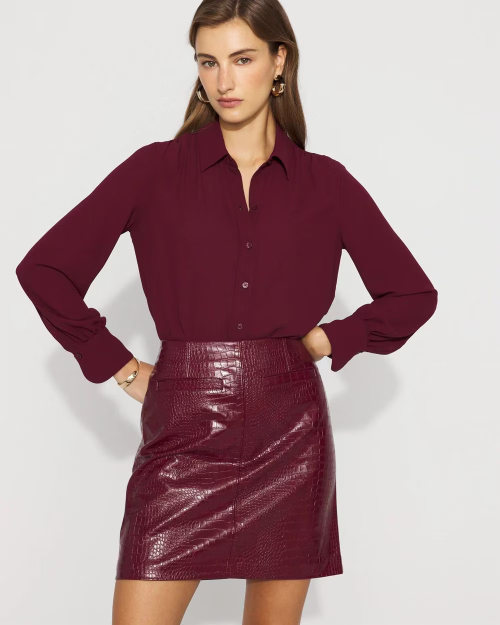 Faux Crocodile Skirt | White House Black Market