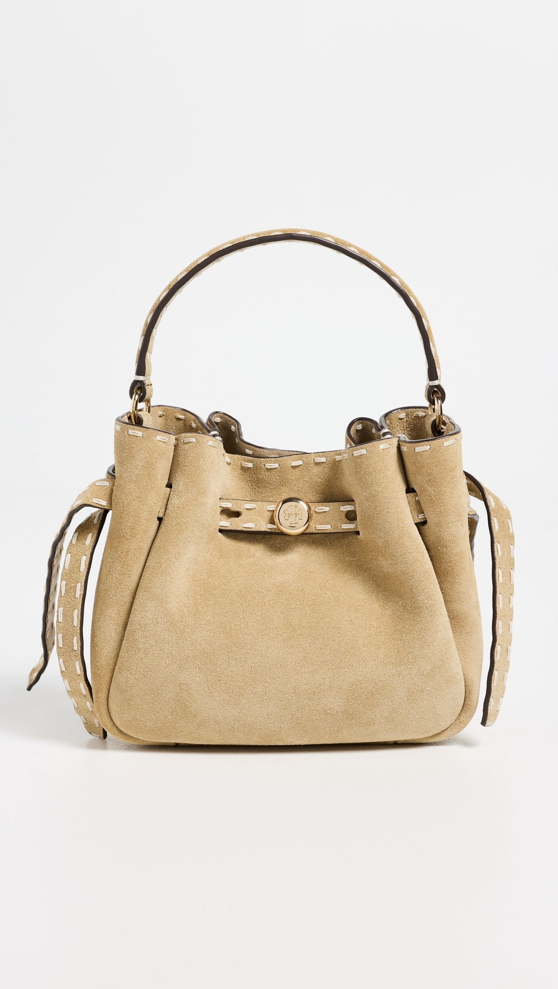Romy Suede Pick Stitch Mini Bucket Bag | Shopbop