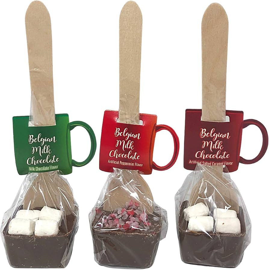 Belgian Milk Chocolate Spoons Individually Wrapped with Mini Dehydrated Marshmallows, Storckingt ... | Amazon (US)