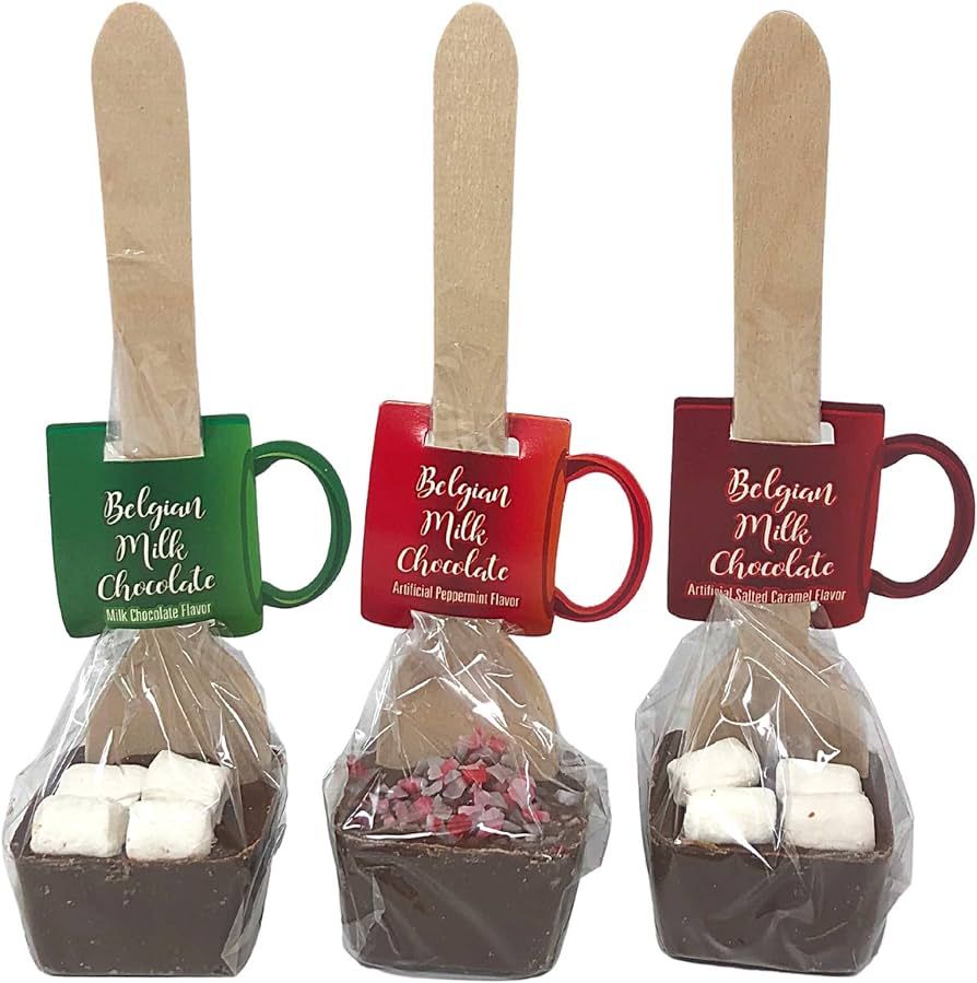 Belgian Milk Chocolate Spoons Individually Wrapped with Mini Dehydrated Marshmallows, Easter Bask... | Amazon (US)