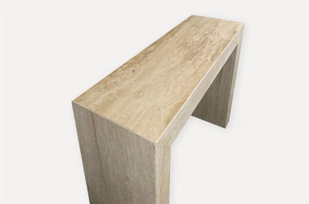 Travertine Console Table for Entryway, Latte Travertine Console Table, Sofa Table, Modern and Lux... | Etsy (US)