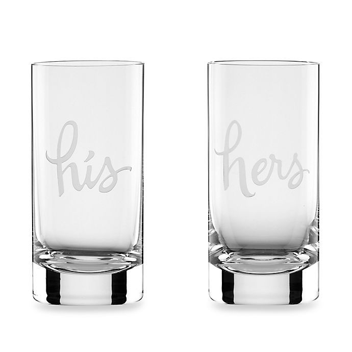 kate spade new york Two of a Kind™ "His" & "Hers" Highball Glasses (Set of 2) | Bed Bath & Beyo... | Bed Bath & Beyond