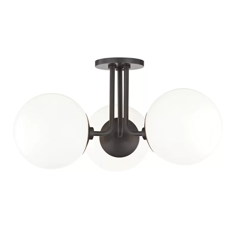 Luna 3 - Light 18.25'' Sphere Globe Semi Flush Mount | Wayfair North America