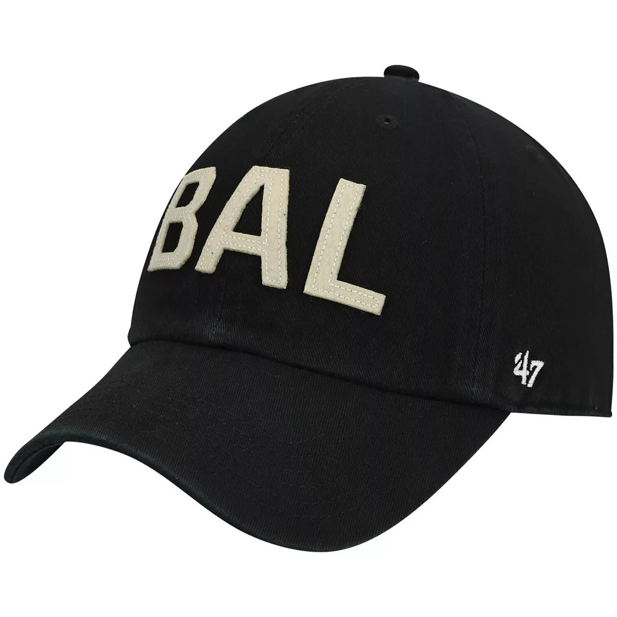 Women's '47 Black Baltimore Ravens Finley Clean Up Adjustable Hat | Kohl's