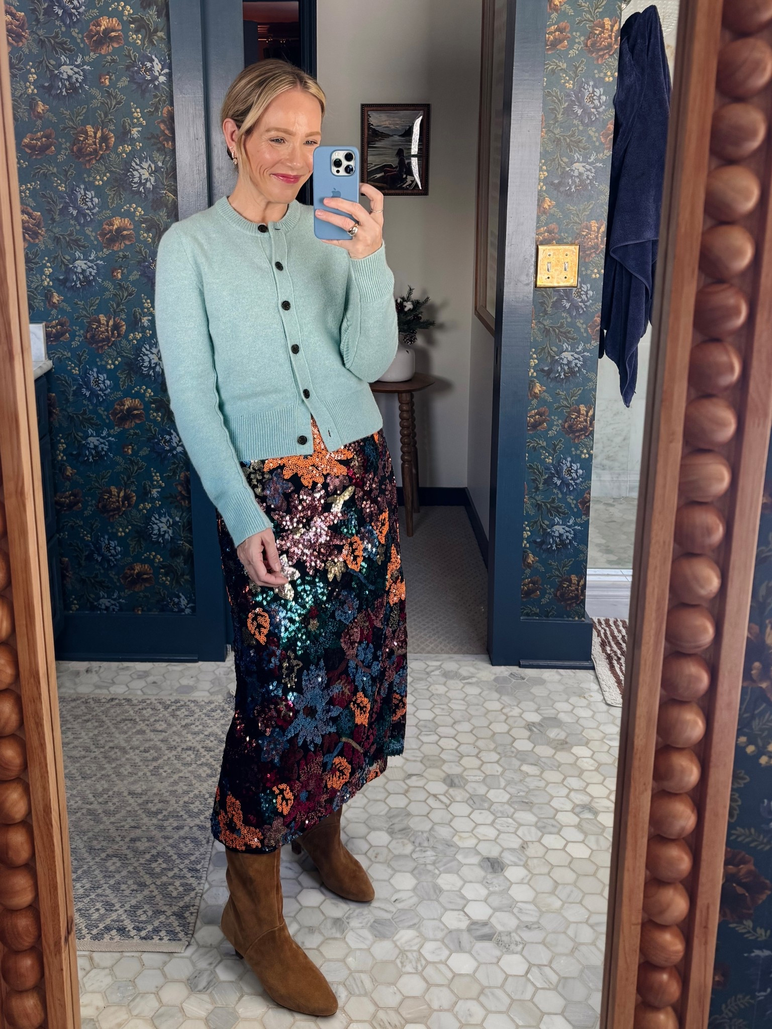 Wearing my regular size 4 in this perfect Holiday & New Year’s party dress ~ not too fitted and very comfortable. 5’3” for length. Linked more favorites including the matching bag, adorable broach, scarf and more party styles & gift ideas from @johnnywas #JohnnyWas #ad #JohnnyWasHere @Shop.LTK #liketkit

#LTKHoliday #LTKootd #LTKOver40