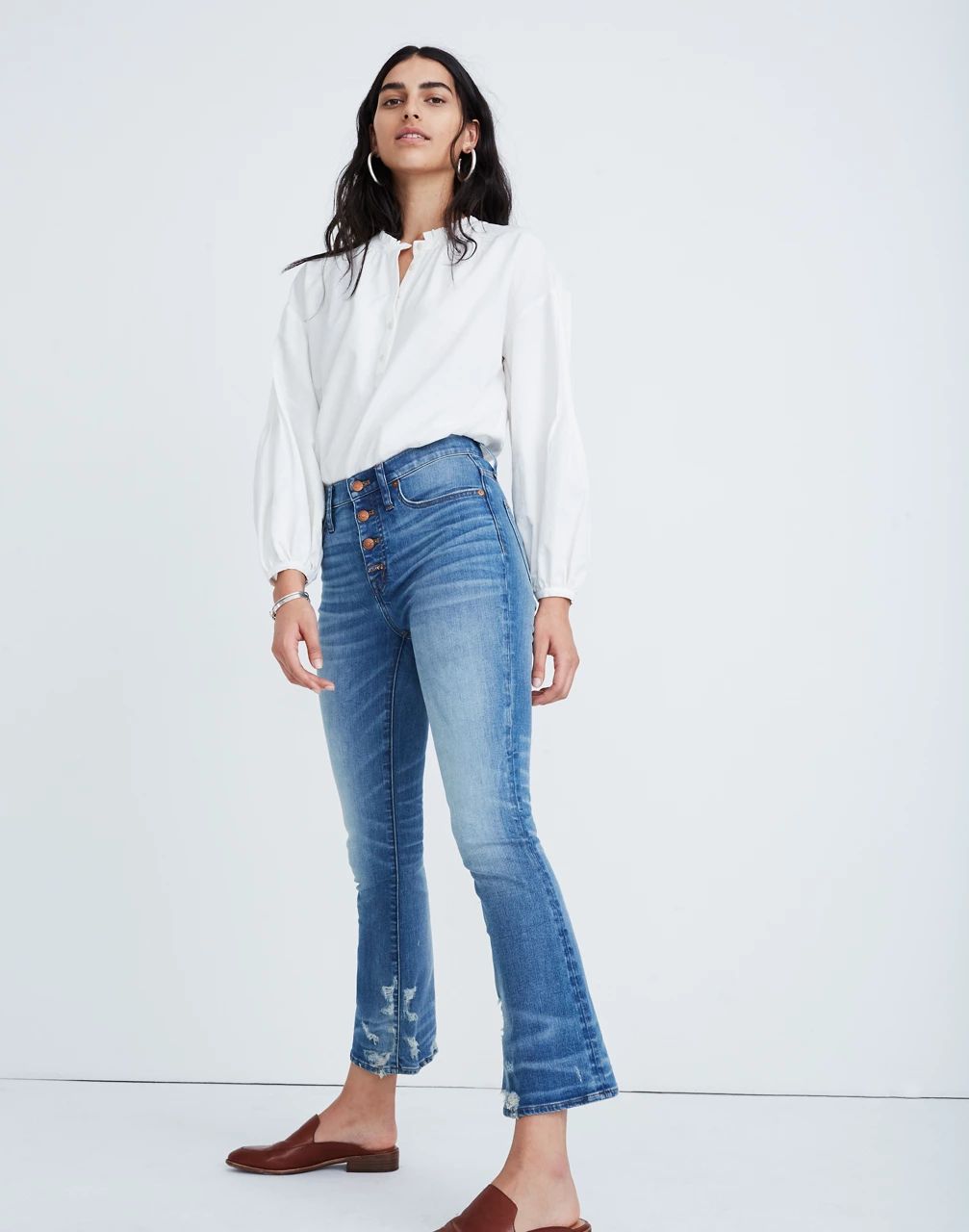 Cali Demi-Boot Jeans in Bess Wash: Button-Front Edition | Madewell