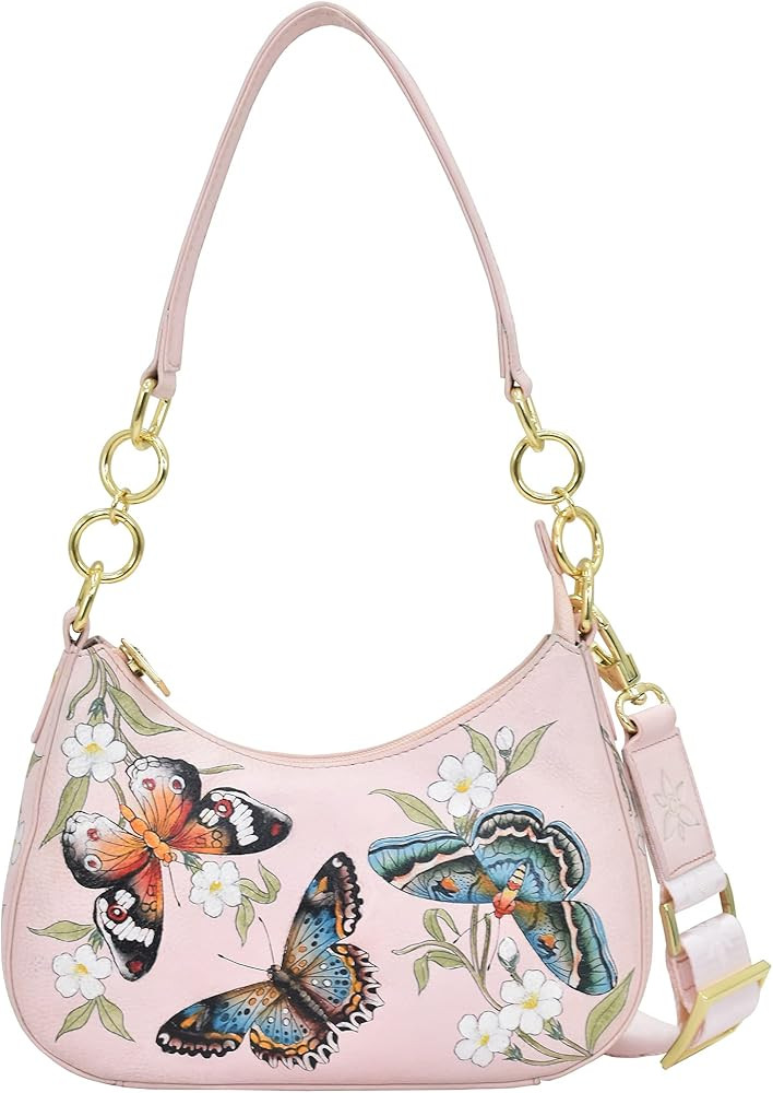 Anuschka Women's Original Hand-Painted Genuine Leather Small Convertible Hobo | Amazon (US)