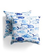 18x18 2pk Indoor Outdoor Fish Pillows | TJ Maxx
