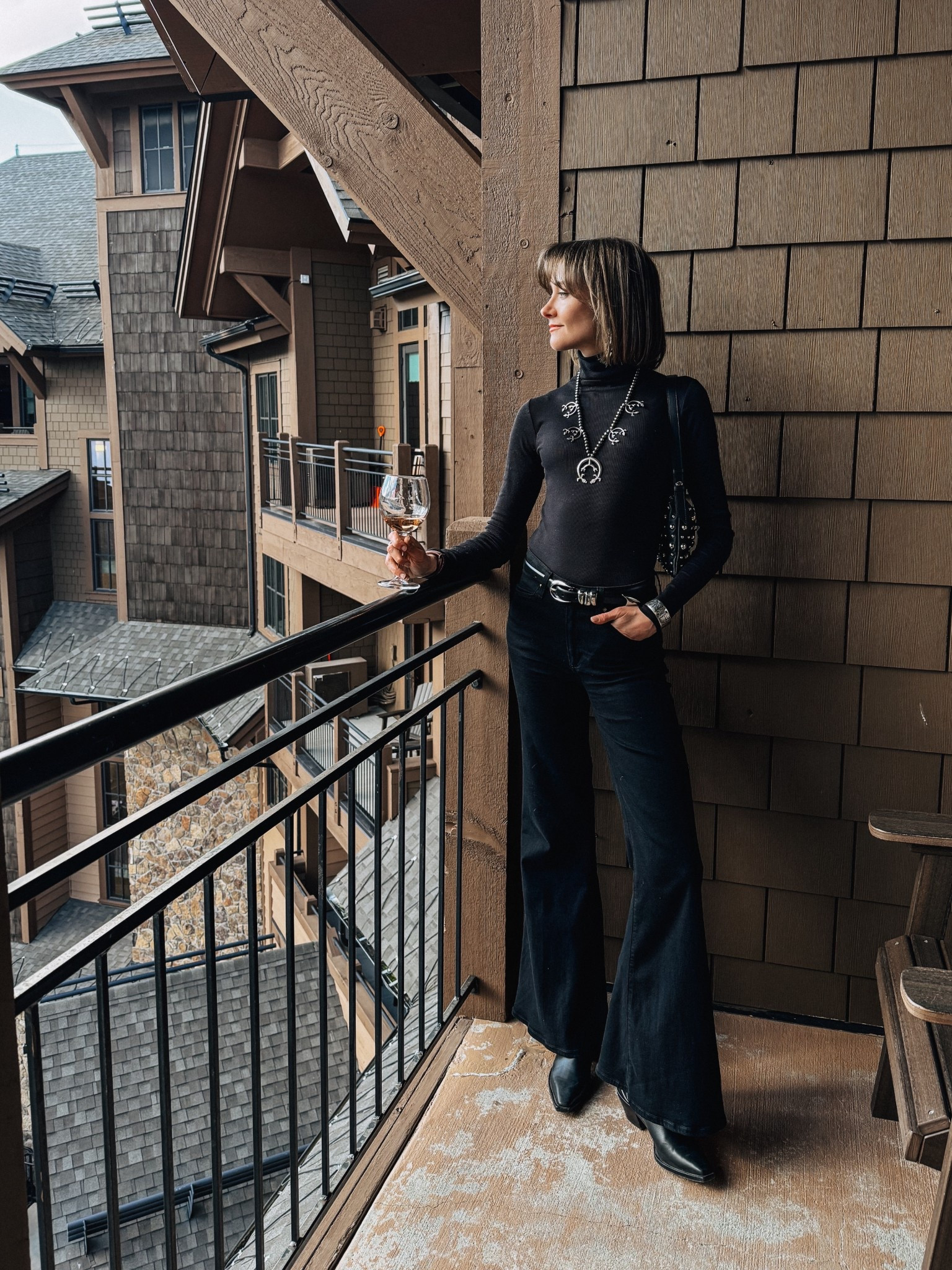 An easy all black look for a night out for dinner on vacation. Just fancy it up with statement jewelry and accessories!

#LTKOver40 #LTKSeasonal #LTKTravel