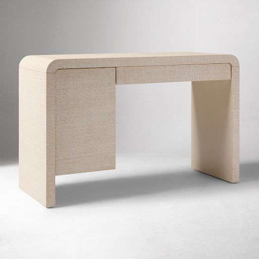 Solstice Painted Raffia Storage Desk (48") | West Elm CA