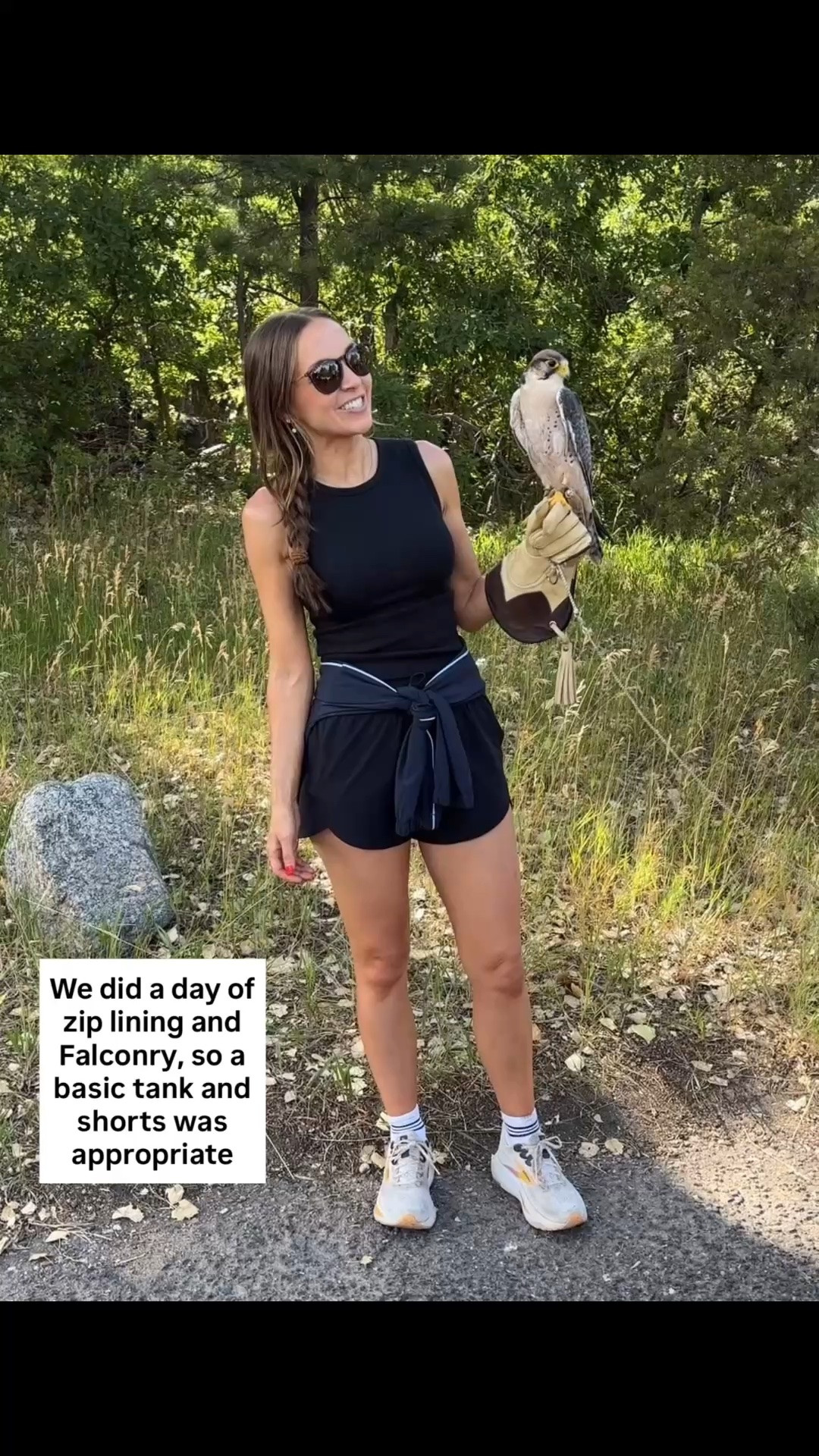 What I wore for zip lining and falconry