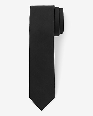Express Men's Narrow Black Solid Tie | Express