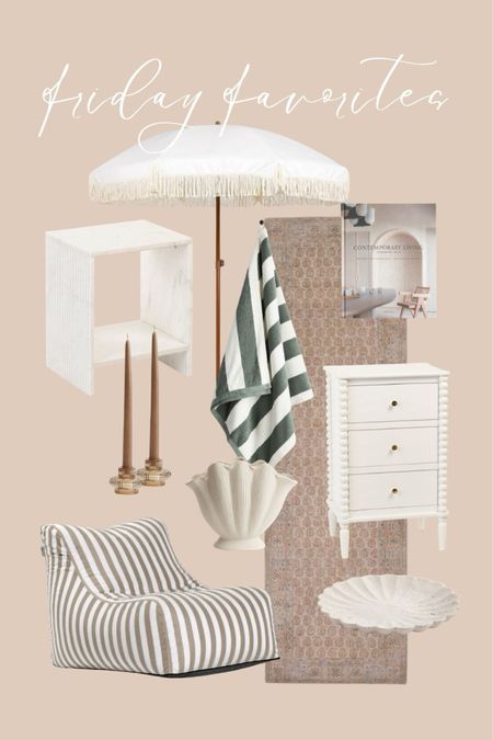 Friday favorite finds for the home. Summer vibes this week! Nightstand, accent table, outdoor furniture, patio, coffee table books, beach towels, bath towels, kitchen runner, rugs, vases, patio umbrellas and more. Target laundry basket, laundry hamper, H&M home, Marshall’s, TJMaxx, Walmart. 

#LTKHome #LTKSeasonal #LTKSaleAlert