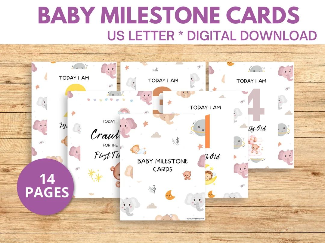 Baby Milestone Cards for Keepsake Journal Expecting Mom Kit - Etsy | Etsy (US)
