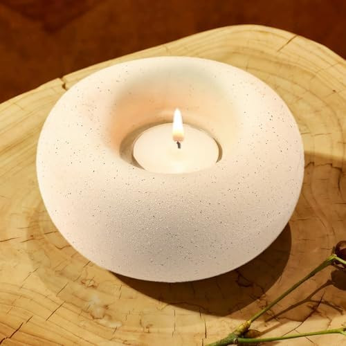 Tea Light Candle Holders, Tealight Candle Holder, Larger Ceramic Boho Votive Candleholders in Bei... | Amazon (US)