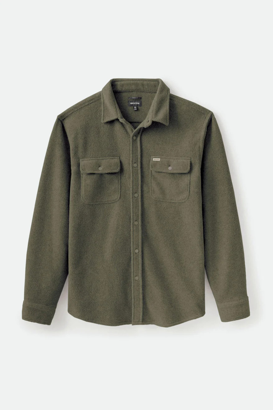 Bowery L/S Fleece - Military Olive | Brixton
