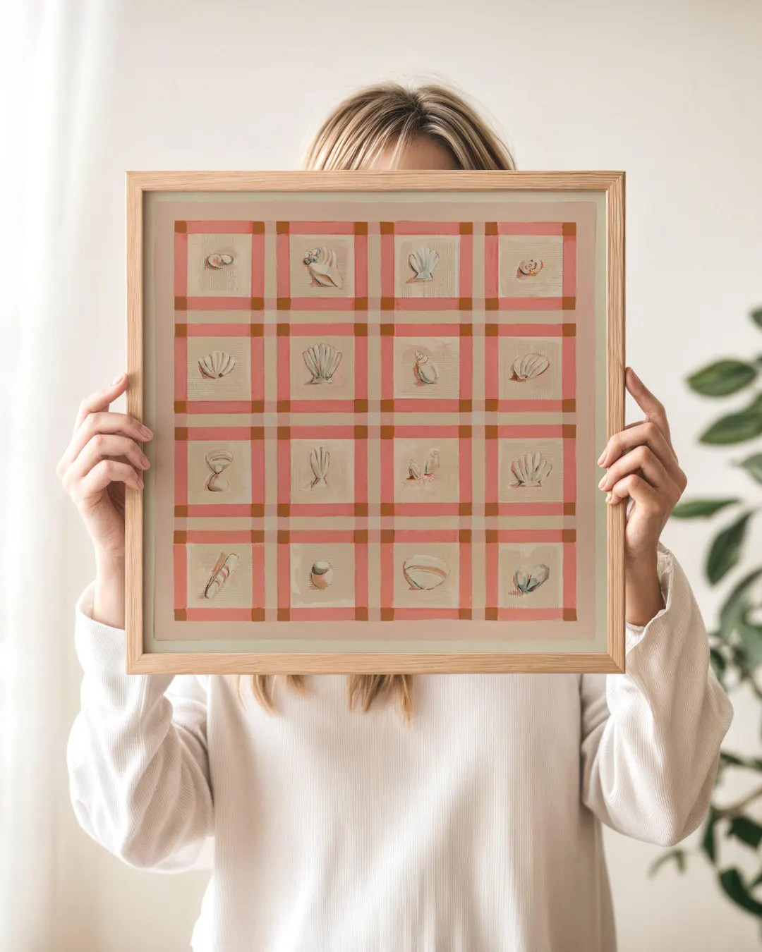 Pink Sea Shell Art Print, Grandmacore Home Decor, Coastal Granddaughter, Coastal Decor, Framed Qu... | Etsy (US)