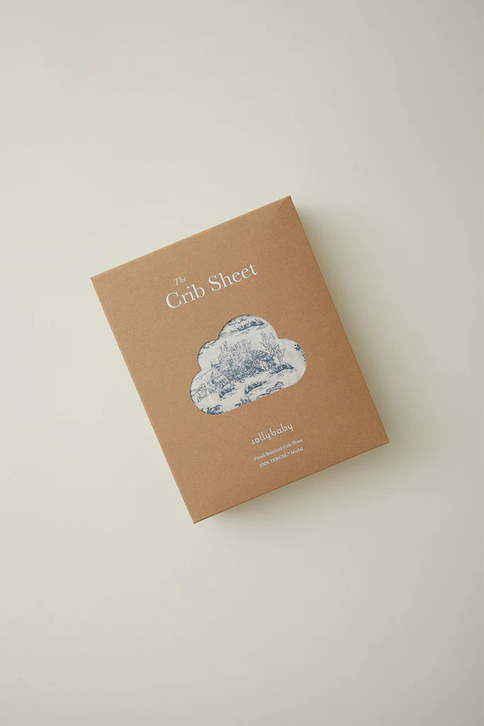 Bleu Toile Crib Sheet | Solly Baby