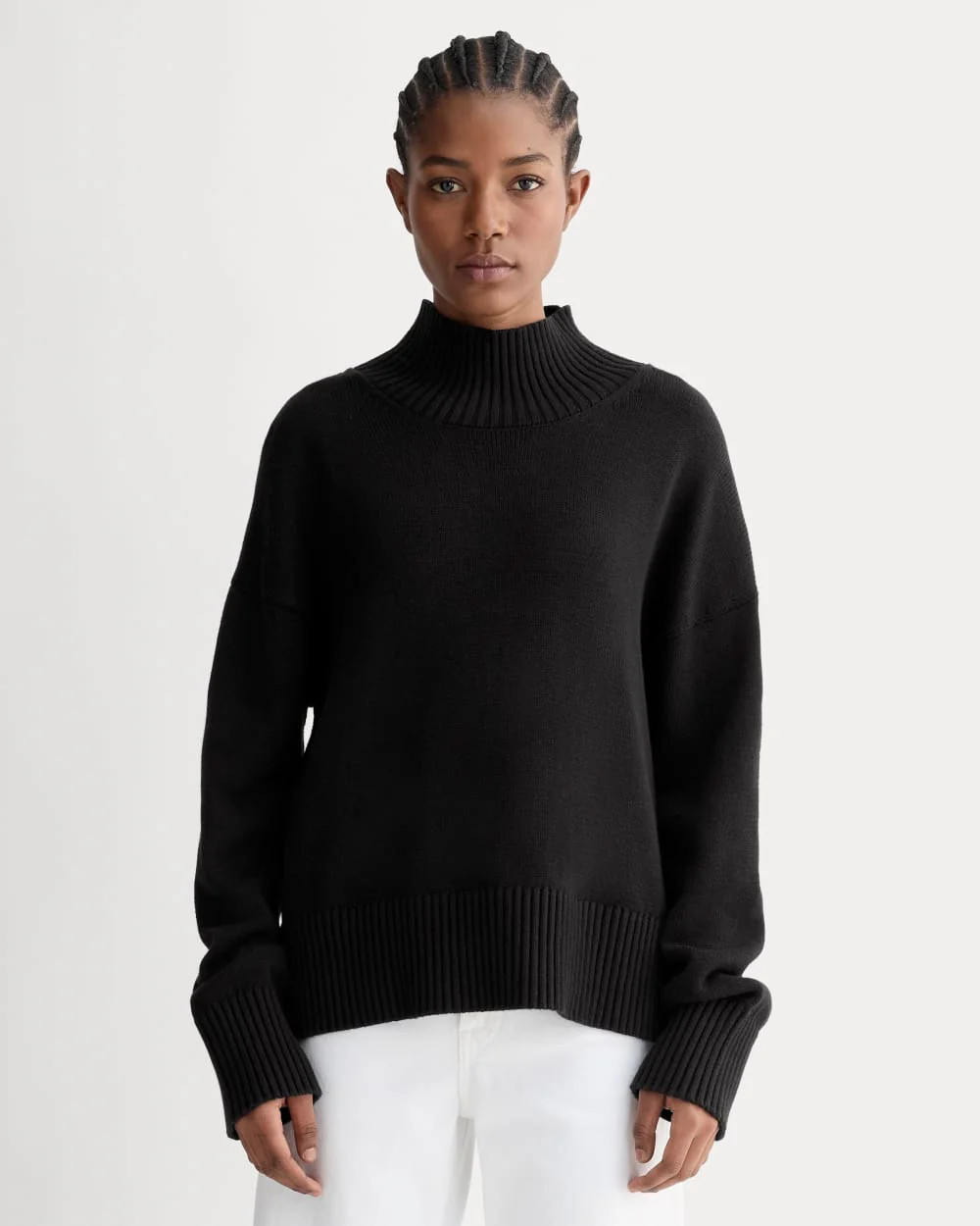 The Boxy Turtleneck in Everyday Cotton | Black | Everlane