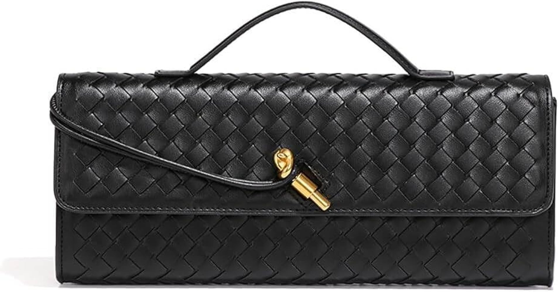 Women Crossbody Bag Woven Clutch Purse for Women PU Leather Handmade Shoulder Bag with Adjustable... | Amazon (US)
