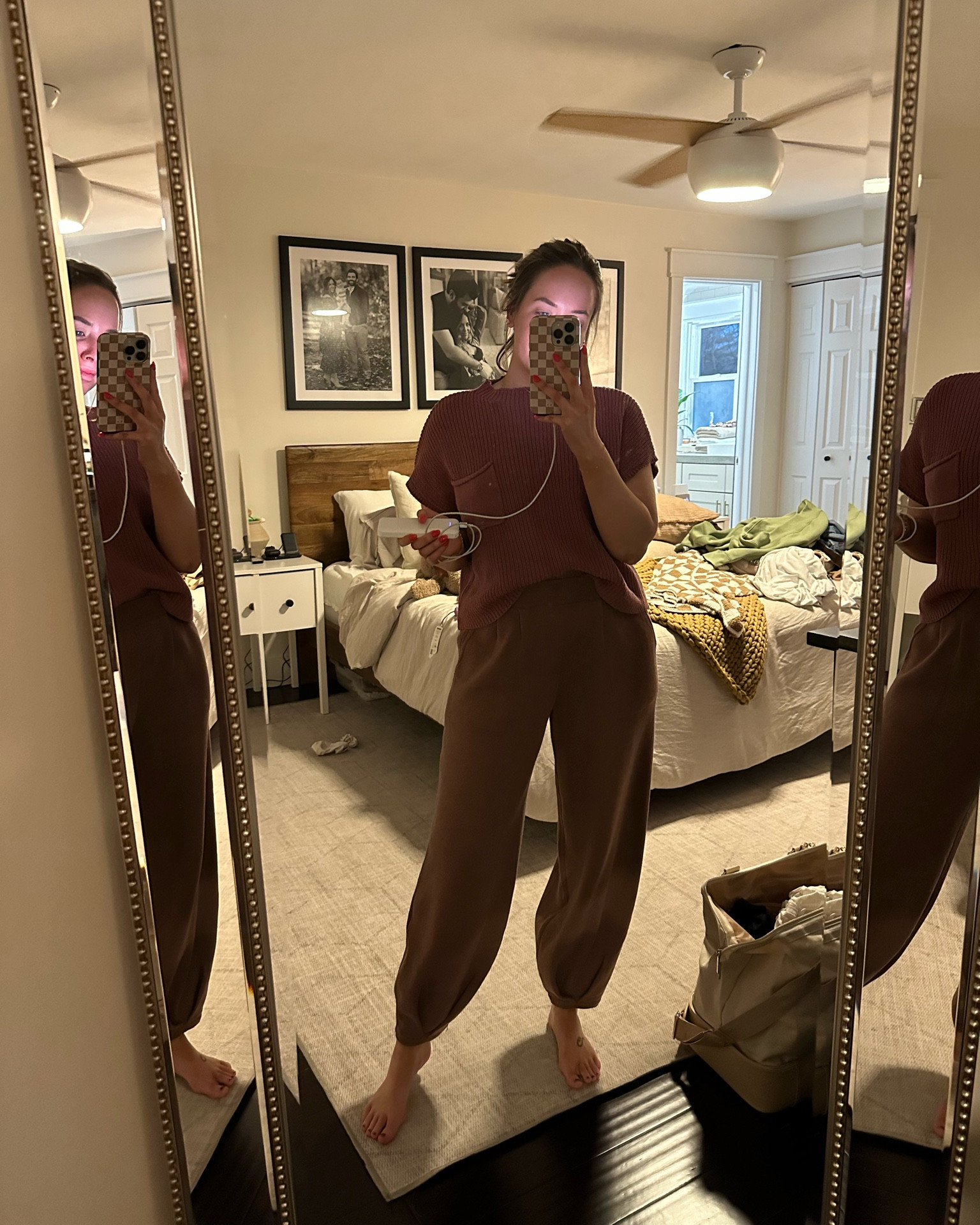 Free people set, size medium, extremely comfortable! Heavier weight than the Amazon, sharing a side by side on stories 

Free people Freya set