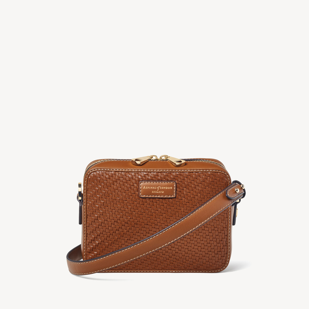 Camera Bag
        Tan Woven Leather | Aspinal of London