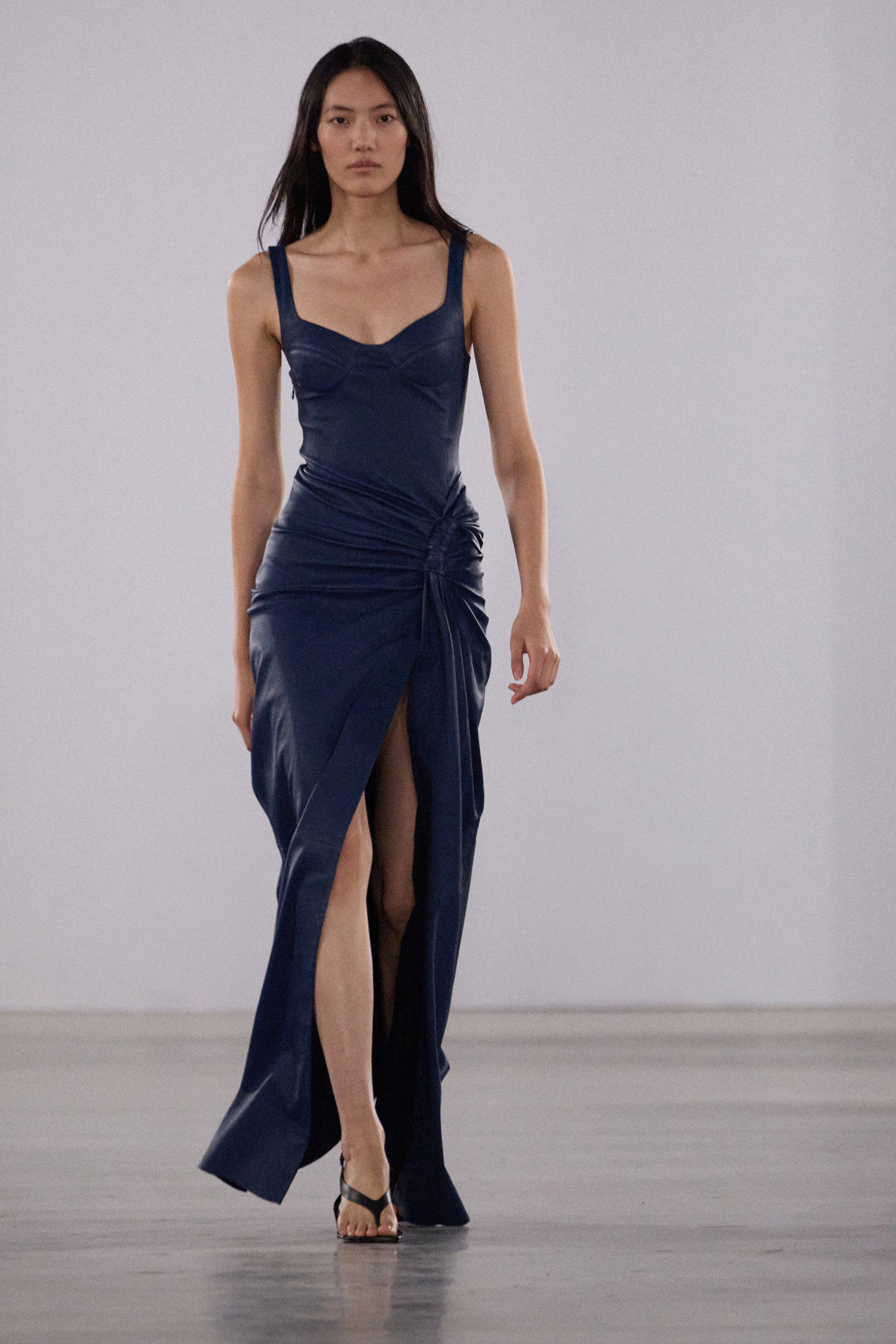 Lyle Draped Leather Dress | Simkhai