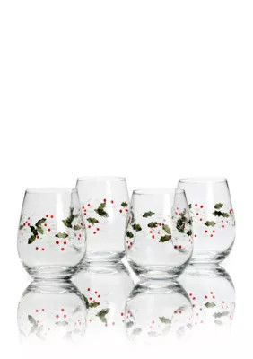 Pfaltzgraff Winterberry Set of 4 Stemless Wine Glasses | Belk