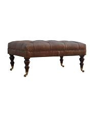 36x24x18 Buffalo Hide Leather Ottoman On Casters | Home | TJ Maxx | TJ Maxx