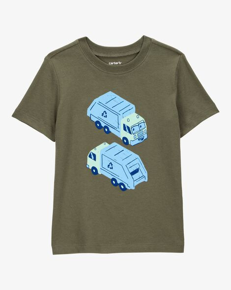 Toddler Boy Recycling Truck Graphic Tee - Olive | Carter's Inc