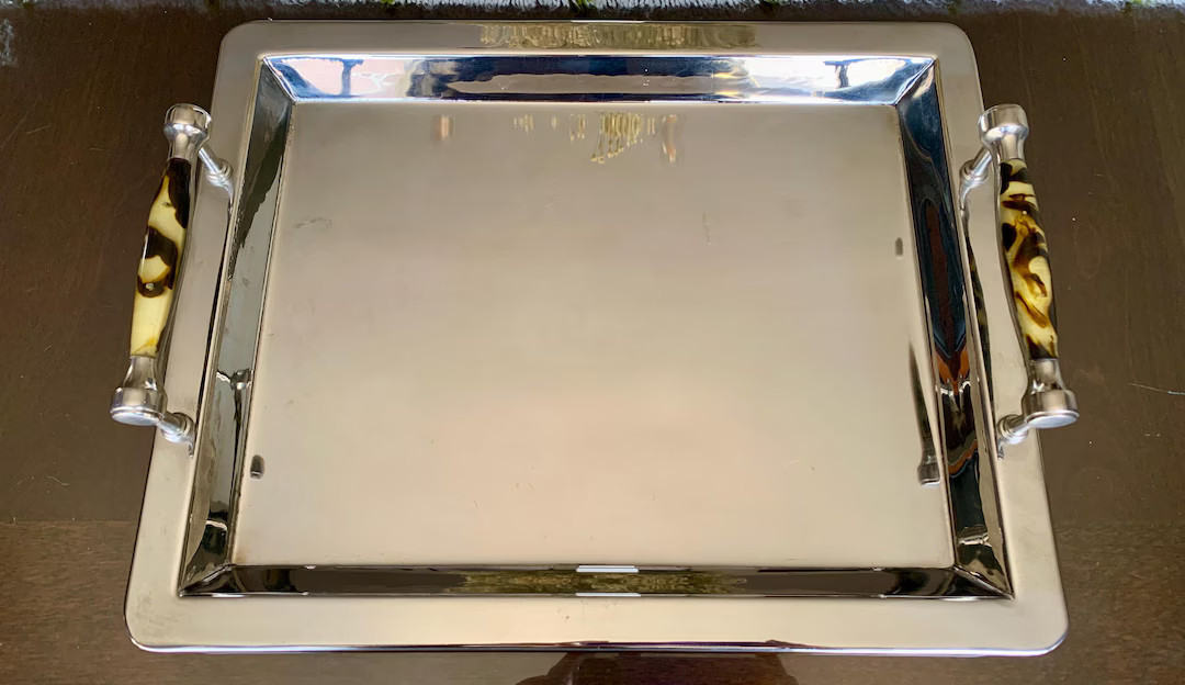 Luxurious Discont’d 13 3/4”x11 1/8” RALPH LAUREN “wentworth Tortoise” Nickel Plated Bra... | Etsy (US)