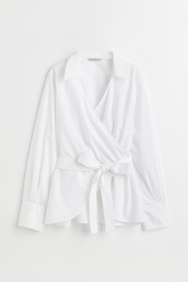 Wrapover Cotton Blouse | H&M (US)