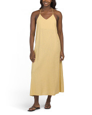Made In Italy Linen Blend Rope Straps Maxi Swim Cover-up Dress | Vacation Shop | Marshalls | Marshalls