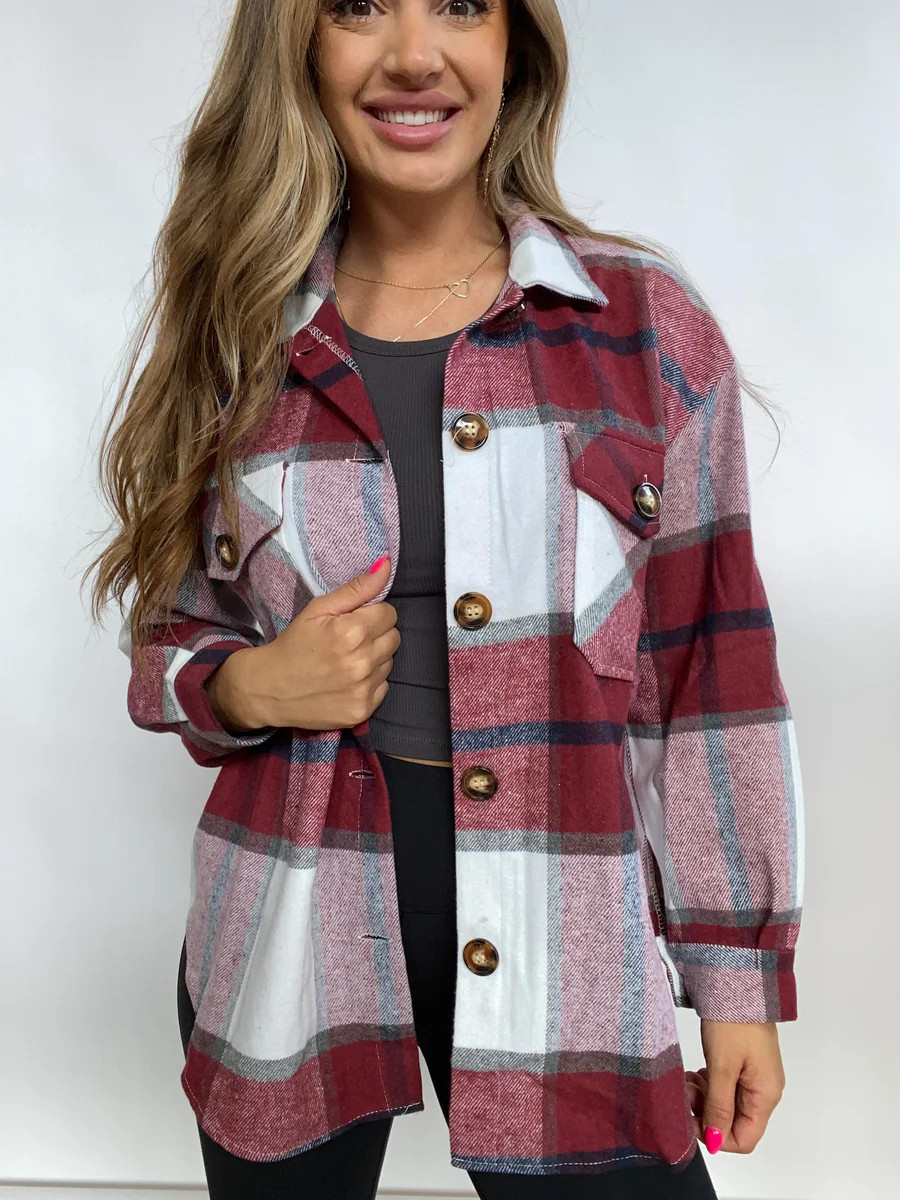 Autumn Cozy Flannel Shacket | Willow Boutique