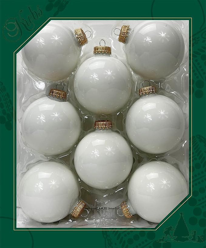 Glass Christmas Tree Ornaments - 67mm / 2.63" [8 Pieces] Designer Balls from Christmas By Krebs S... | Amazon (US)