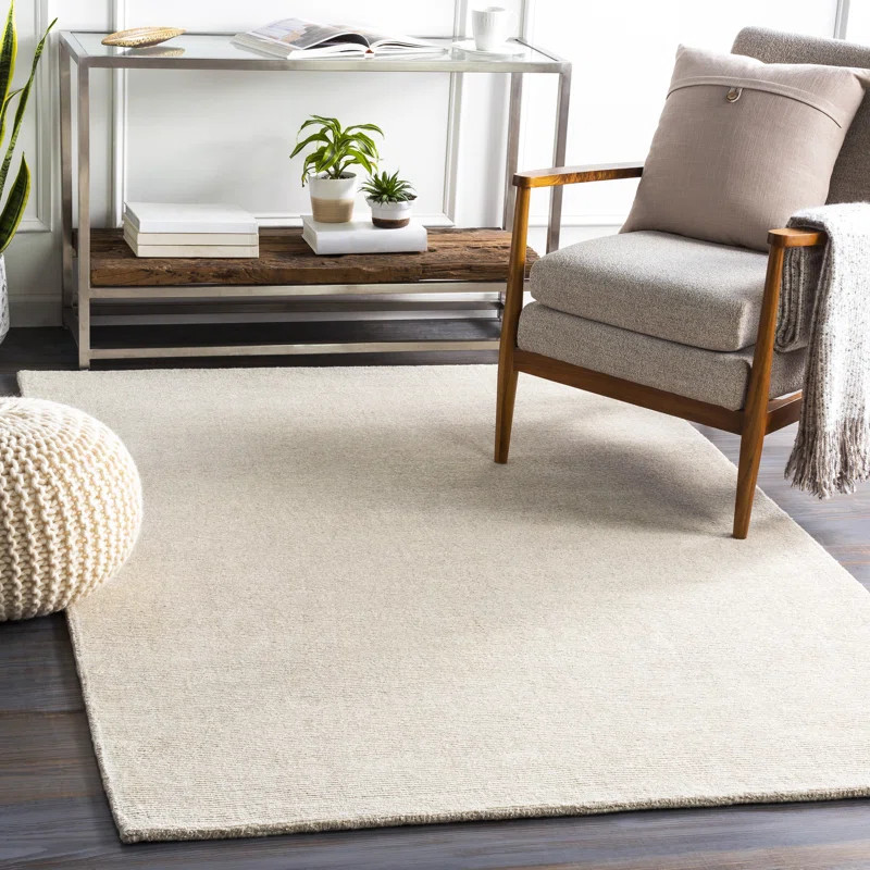 Dingman Handmade Tufted Ivory Area Rug | Wayfair North America