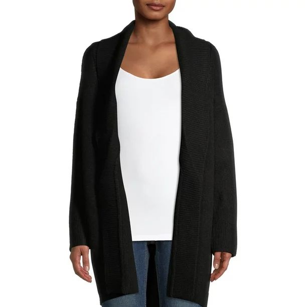 Time and Tru Women's Shawl Collar Cardigan Sweater - Walmart.com | Walmart (US)