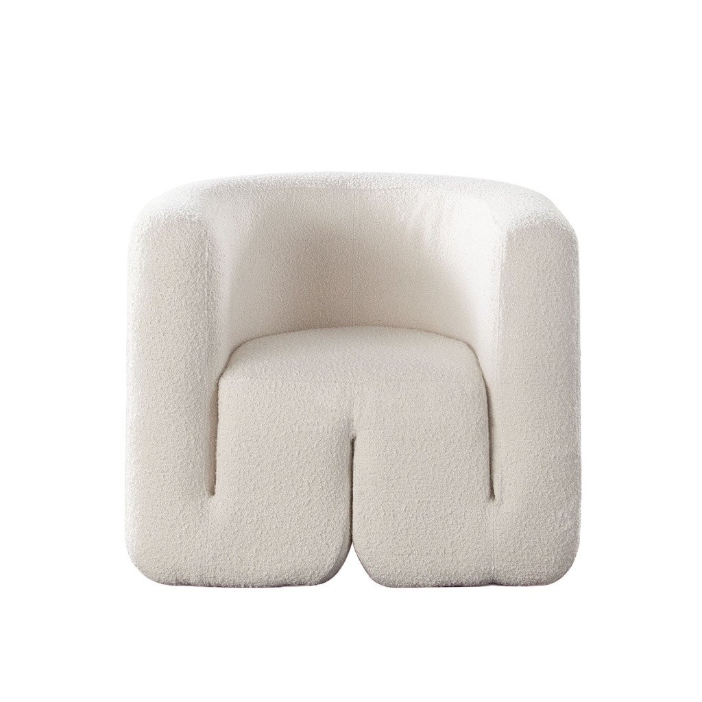 Pulse Accent Chair In Ivory Boucle Fabric | 1stopbedrooms