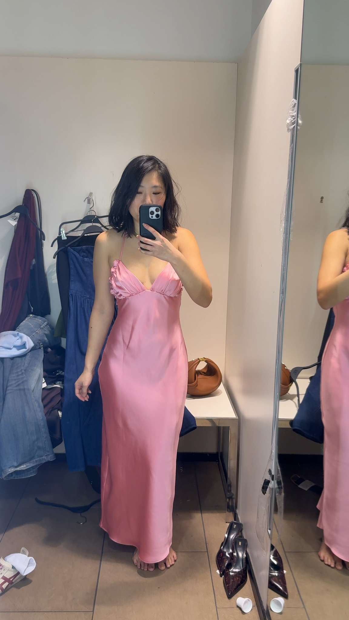 Zara pink dress!!  Every year zara comes out with a pink dress!  This year’s version is super sexy, with a halter neck and open back!!

Wearing xs

#LTKFindsUnder50