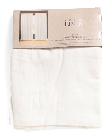 50X120 Set Of 2 Washed Linen Blend Window Panels, Cotton/Linen | TJ Maxx