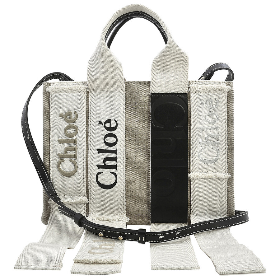 Chloe Sand Linen Woody Small Logo Tote | Jomashop.com & JomaDeals.com