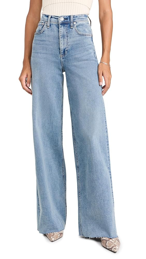 rag & bone Women's Flexi Sofie High Rise Full Length Wide Jeans | Amazon (US)