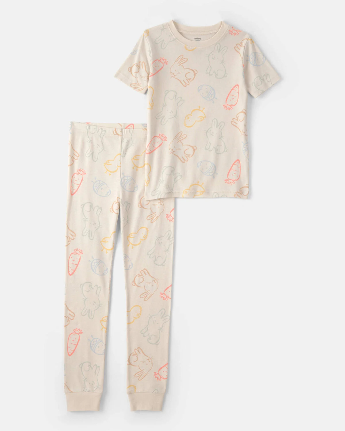 Kids Easter Bunny 100% Cotton Snug Fit 2-Piece Pajama Set - Cream | Carter's | Carter's Inc