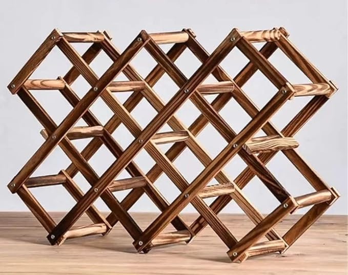 LoongZDD Freestanding Stackable Wine Rack Organizer for Countertop and Cabinets with Foldable Des... | Amazon (US)