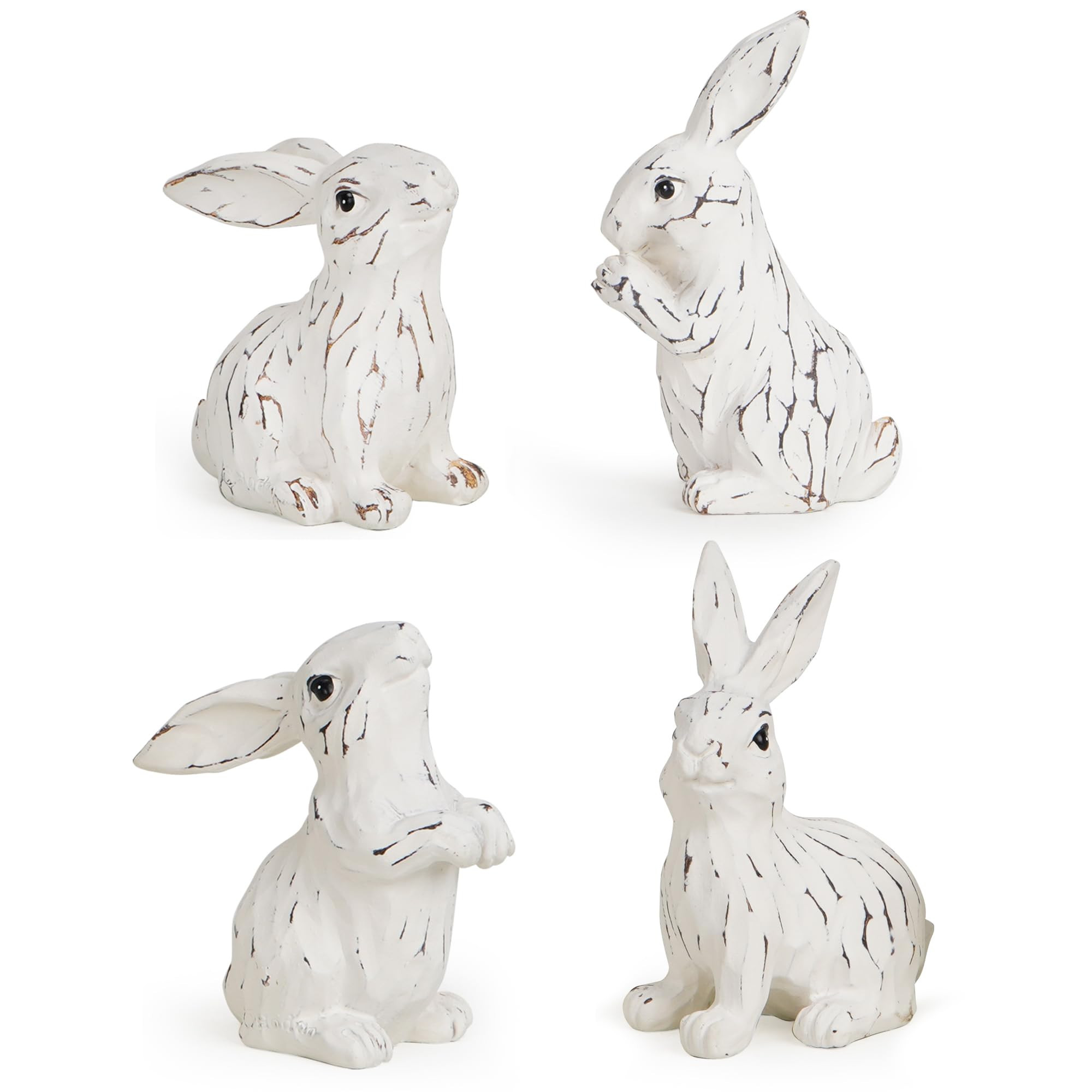 Hodao Easter Bunny Decorations Spring Indoor Home Decor Electroplated European Mini Bunny Figurin... | Amazon (US)