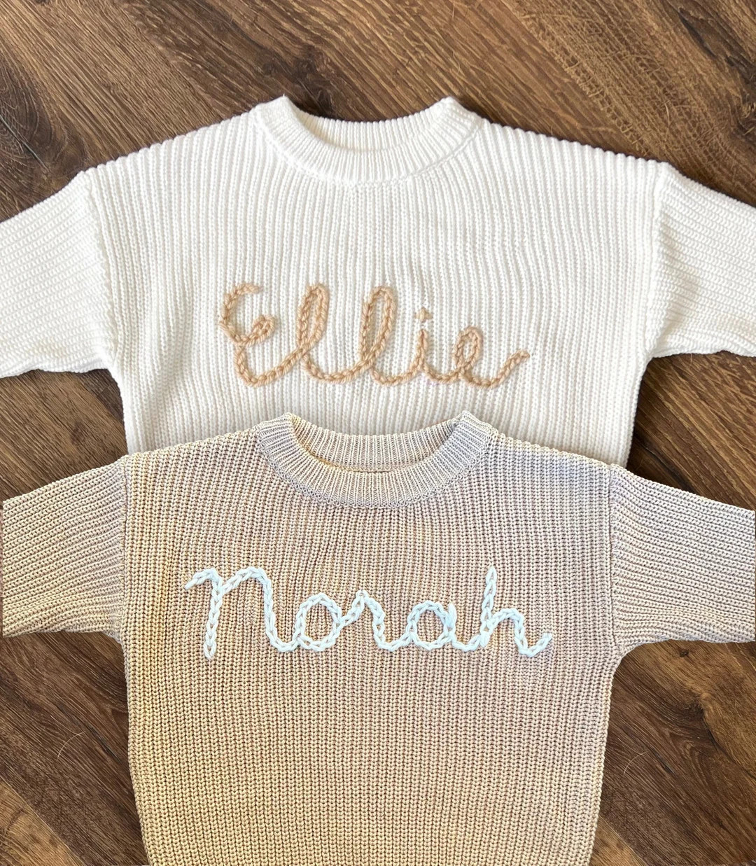 Personalized Embroidered Sweater for Baby Personalized Infant and Toddler Name Sweater Chunky Kni... | Etsy (US)