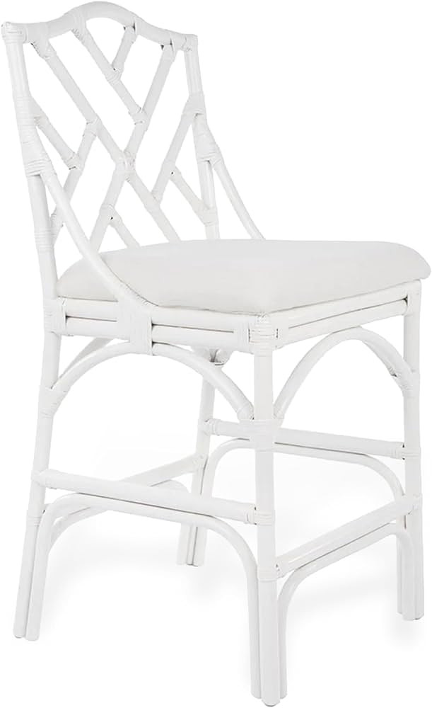 KOUBOO Chippendale Rattan Counter Stool, White | Amazon (US)