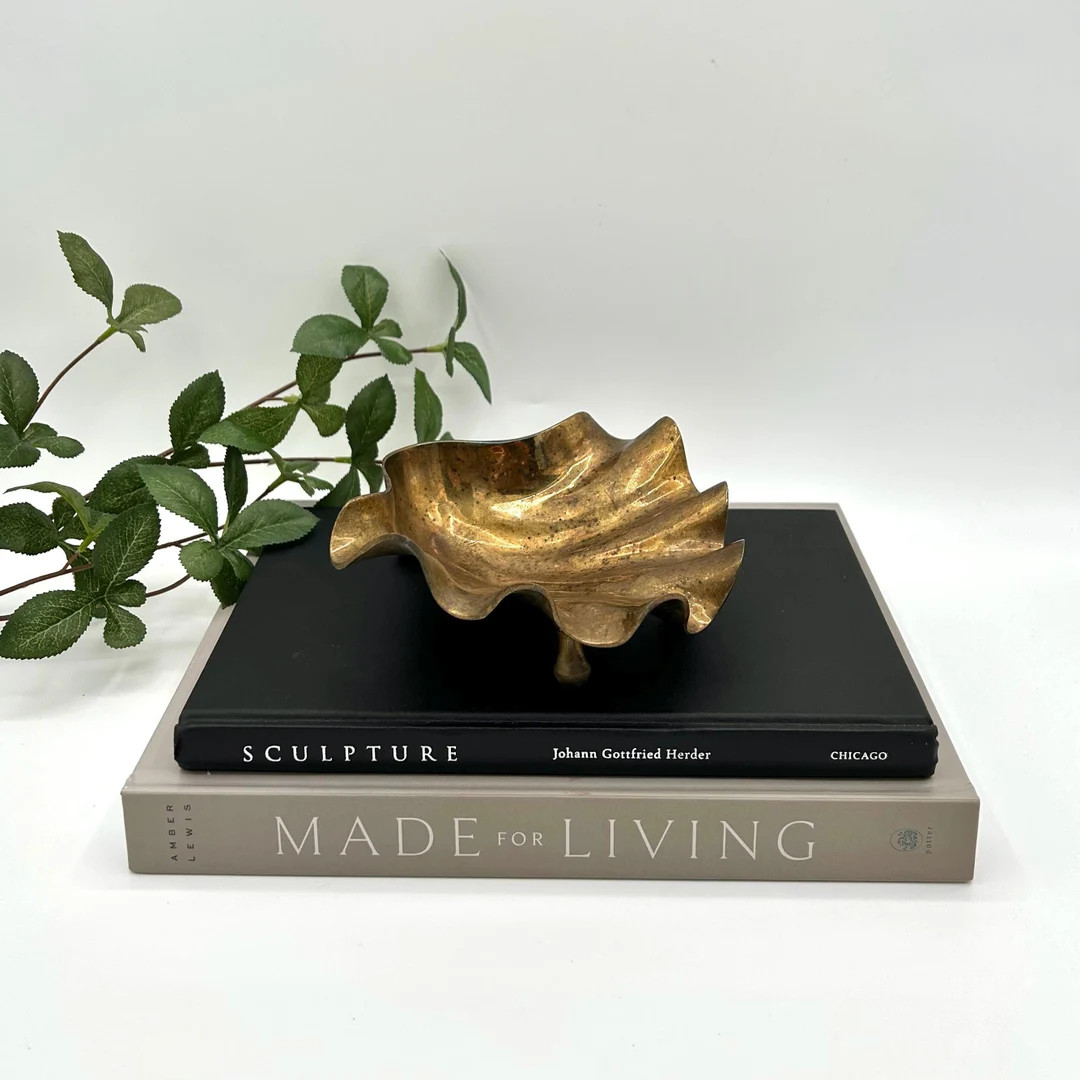 Small Vintage Shell-shaped Brass Footed Bowl Sculptural Bowl Trinket Dish Jewelry Dish - Etsy | Etsy (US)